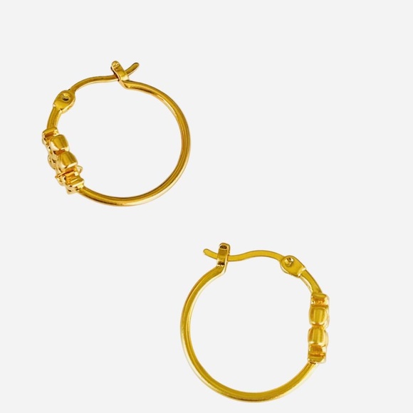 NEW Tory Burch Small Eleanor Hoop Logo Earrings in Gold or Silver - Picture 2 of 12